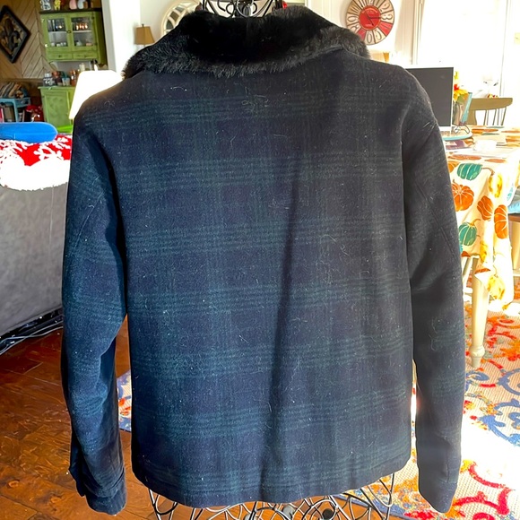 ⚔️⚔️⚔️BOGOHO ⚔️⚔️⚔️Blue and Green Plaid Wool Blend Jacket - Picture 6 of 10